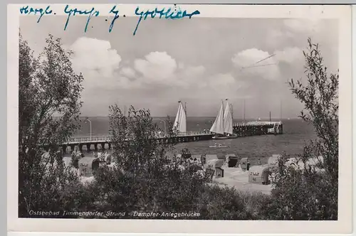 (42059) Foto AK Timmendorfer Strand, Dampfer-Anlegestelle 1948