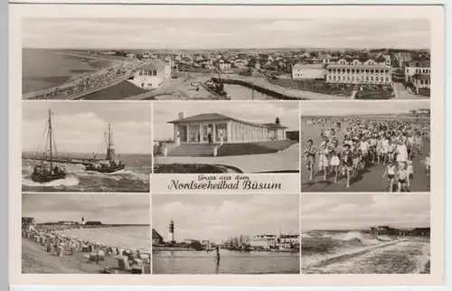 (3404) Foto AK Nordseeheilbad Büsum, Mehrbildkarte