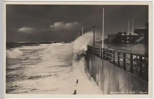 (19004) Foto AK Westerland, Sylt, Brandung 1935