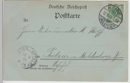 (115160) AK Gruss aus Heide, Marktplatz, Mondscheinkarte 1899