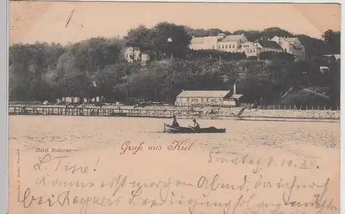(115095) AK Gruss aus Kiel, Hotel Bellevue 1897