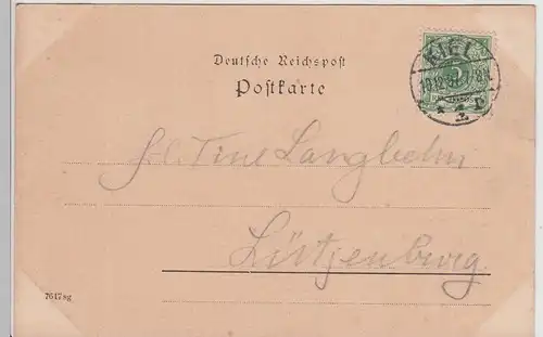 (115095) AK Gruss aus Kiel, Hotel Bellevue 1897