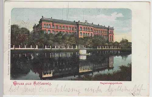 (114678) AK Gruss aus Schleswig, Regierungsgebäude 1903