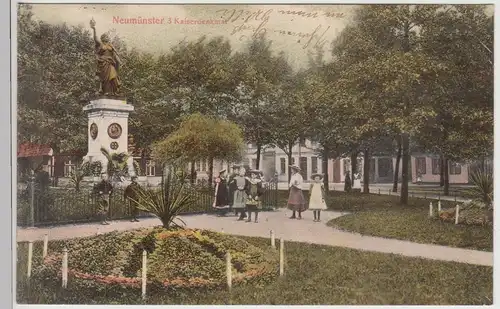 (114677) AK Neumünster, Kaiserdenkmal 1905
