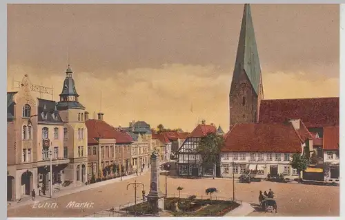 (114447) AK Eutin, Markt, Schlosshotel, Kirche, Denkmal, vor 1945