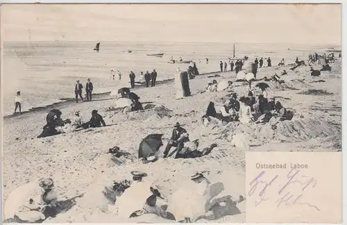 (114004) AK Ostseebad Laboe, Strand, Strandkörbe 1905