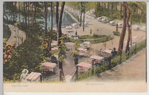 (112984) AK Kiel Ellerbek, Am Schwanensee um 1900