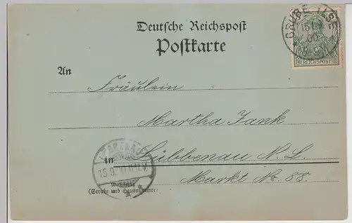 (112875) AK Gruss aus Kiel, Universität, Mondscheinkarte 1900