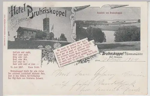 (112472) AK Hotel Bruhnskoppel, Malente, Holsteinische Schweiz 1904