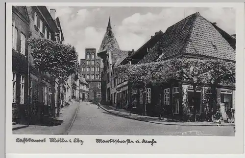 (112127) AK Mölln, Lauenburg, Kirche, Marktstraße, vor 1945