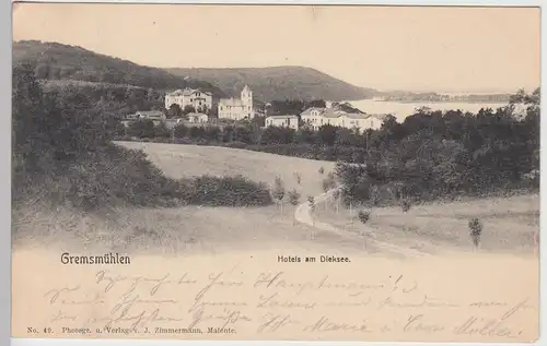 (110966) AK Gremsmühlen, Hotels am Dieksee, 1904