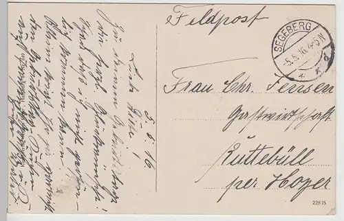 (109916) AK Bad Segeberg anno 1580, Feldpost 1916