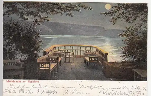 (109655) AK Mondnacht am Ugleisee, Ukleisee, Sielbeck, Eutin 1904