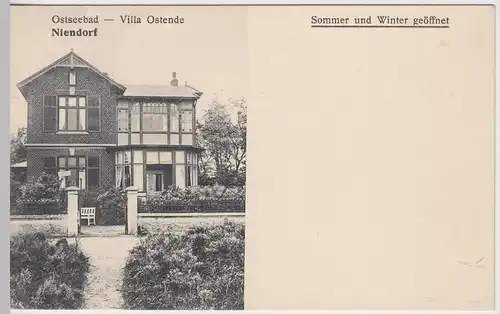 (108357) AK Ostseebad Niendorf, Villa Ostende, Timmendorfer Strand, vor 1945