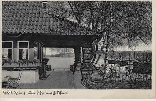 (107842) AK Eutin, Cafe Fissauer Fährhaus, Kellersee, Holsteinische Schweiz 1937