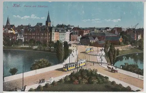 (106938) AK Kiel, am Kütertor, Straßenbahn 1925