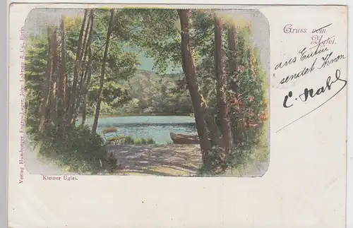 (106331) AK Gruss vom Uglei, Kleiner Ugleisee, Ukleisee 1900