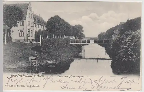 (106307) AK Friedrichstadt a.d. Eider, Partie am Mittelburgwall, 1905