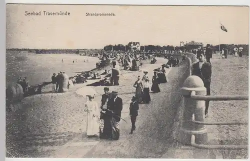 (105503) AK Travemünde, Strandpromenade, 1917