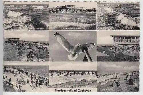 (105502) AK Nordseebad Cuxhaven, Mehrbildkarte 1962