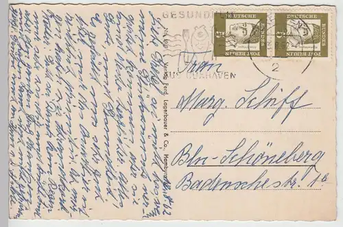 (105502) AK Nordseebad Cuxhaven, Mehrbildkarte 1962