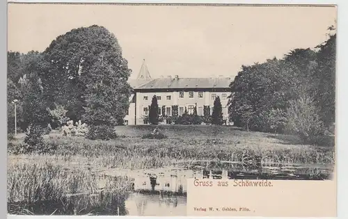 (104619) AK Grebin, Gruss aus Schönweide, Schloss vor 1905
