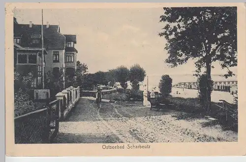 (104176) AK Ostseebad Scharbeutz, Häuser am Strand 1925