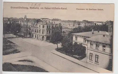 (101809) AK Brunsbüttelkoog, am Kaiser-Wilhelm-Kanal beim Gasthaus Saturn, 1919