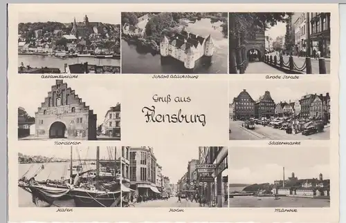 (100000) Foto AK Flensburg, Mehrbildkarte, vor 1945