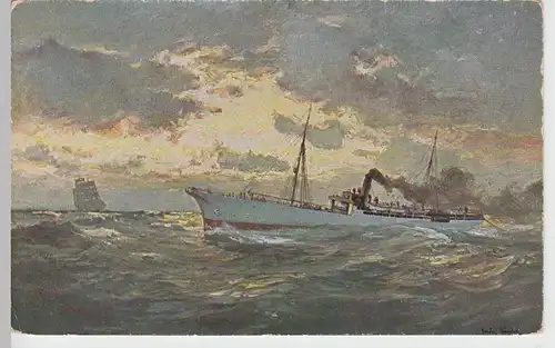 (97875) Künstler AK Dampfschiff auf hoher See, Werbung f. Fahrrad-Fabrik Einbeck