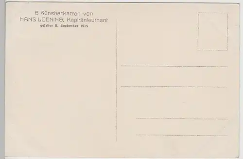 (76525) Künstler AK Hans Loening, Kriegsschiff, um 1915