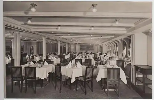 (50079) Foto AK Dampfer "Hamburg", Speisesaal d. Touristenklasse, vor 1945