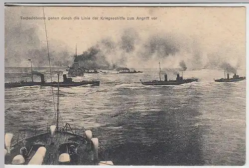 (32516) AK Militaria, Torpedoboote gehen zum Angriff vor, 1908
