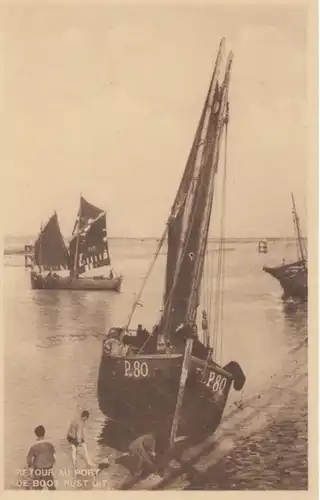 (1686) AK Schiffe, Segelboote, Ostende 1920er