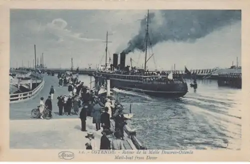 (1667) AK Schiffe, Dampfschiff Ostende-Dover 1925