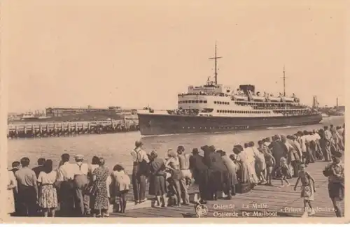 (1655) AK Schiffe, Dampfer >Prince Baudouin< in Ostende 1928