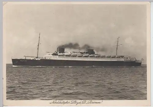 (106165) AK Schnelldampfer "Bremen" v. Norddeutscher Lloyd, vor 1945