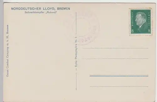 (105545) Foto AK Schnelldampfer "Roland" v. Norddeutschen Lloyd Bremen, 1930er