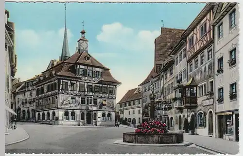 (53641) AK Stein am Rhein, Rathausplatz und Rathaus, nach 1945