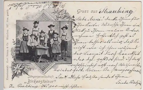 (113990) AK Gruß aus, Sängergesellschaft Birkenstoiner 1900