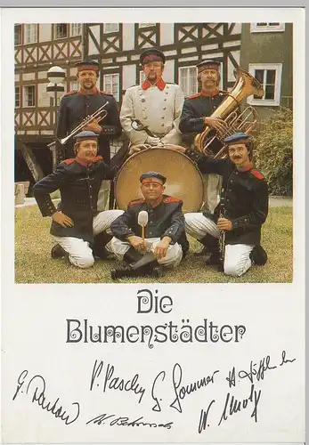 (111688) AK Die Blumenstädter, Erfurt, Musiker, Autogrammkarte DDR 1984