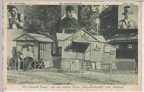 (107663) AK "Der Fahrende Sänger" u. sein motorisiertes Heim, Bahnpost 1936