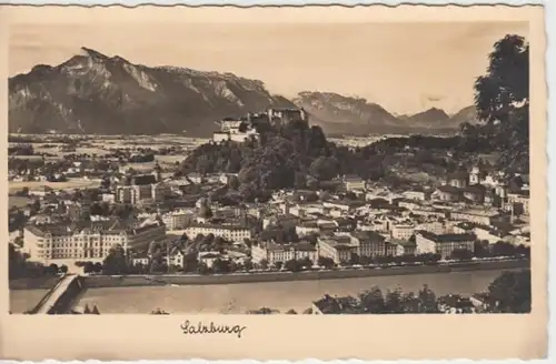 (8974) Foto AK Salzburg, Österr., Salzach, Festung Hohensalzburg 1941