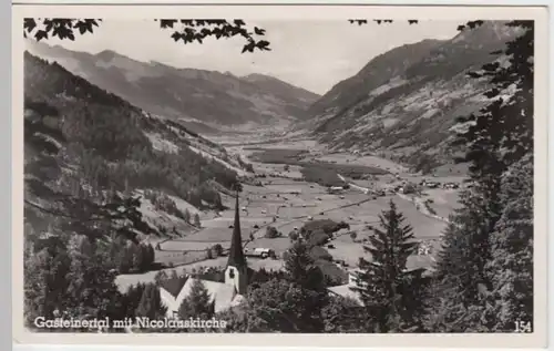 (5998) Foto AK Bad Gastein, Panorama, Nikolauskirche, SST 1955
