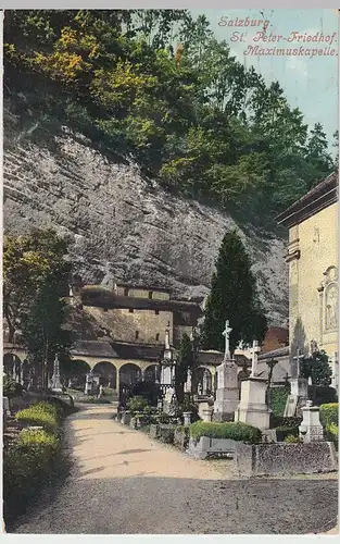 (42240) AK Salzburg, Petersfriedhof, Maximuskapelle 1911