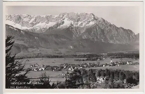 (22227) Foto AK Oberalm bei Salzburg, Panorama, Untersberg 1954