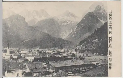 (14977) AK Gruß aus Lofer, Saalachtal, Ortsansicht 1905