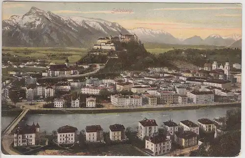(114087) AK Salzburg, Stadt mit Festung Hohensalzburg, um 1906