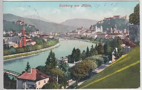 (107574) AK Salzburg, Ansicht von Mülln, 1907