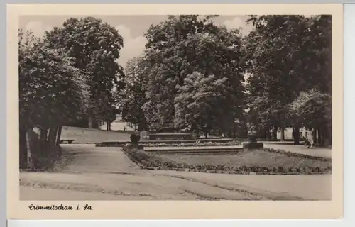 (99865) Foto AK Crimmitschau, Partie im Park 1956